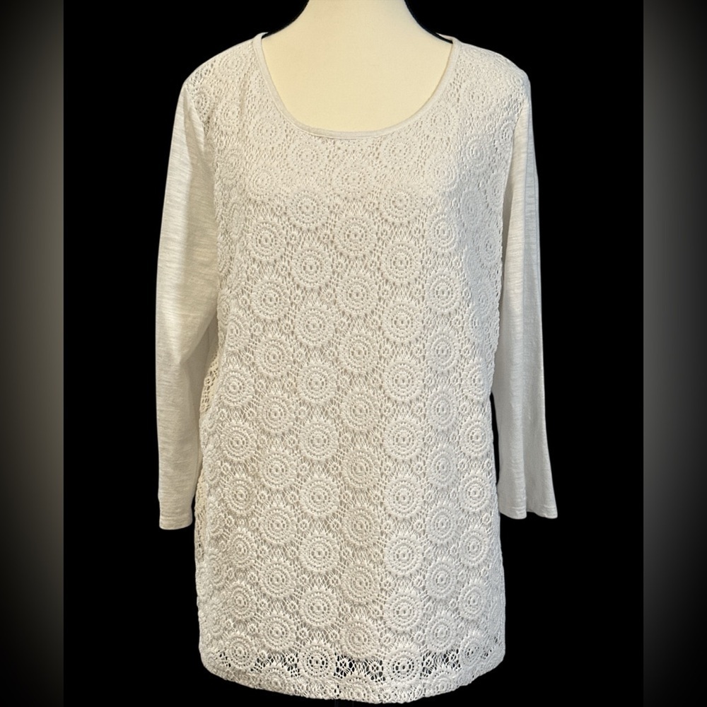 Liz Claiborne White Crochet Blouse